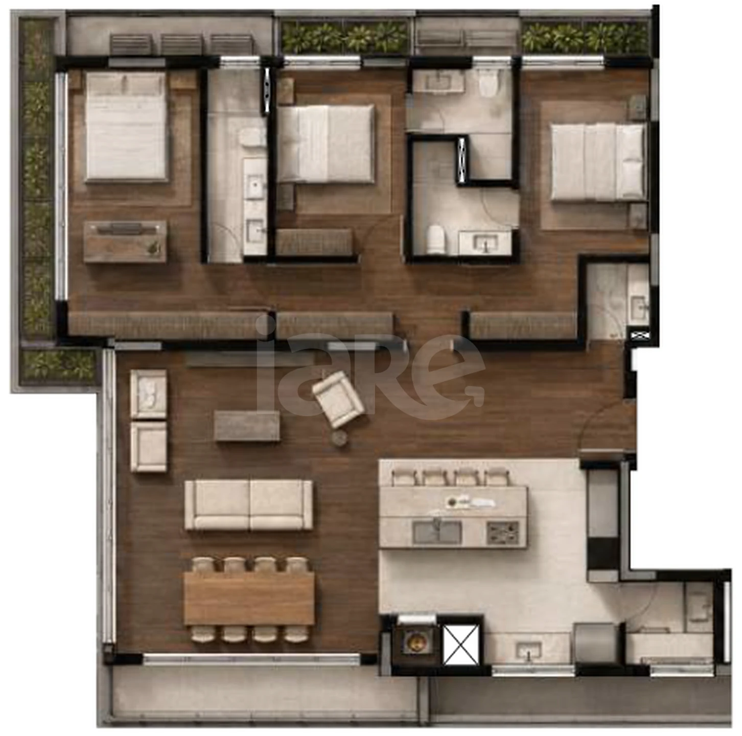 Planta — Apartamento 134,28 m²