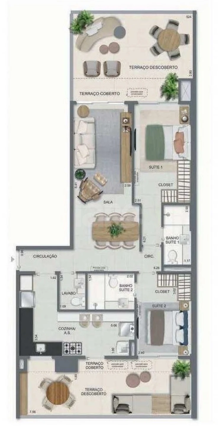 Planta — Cobertura Duplex 141,17 m²