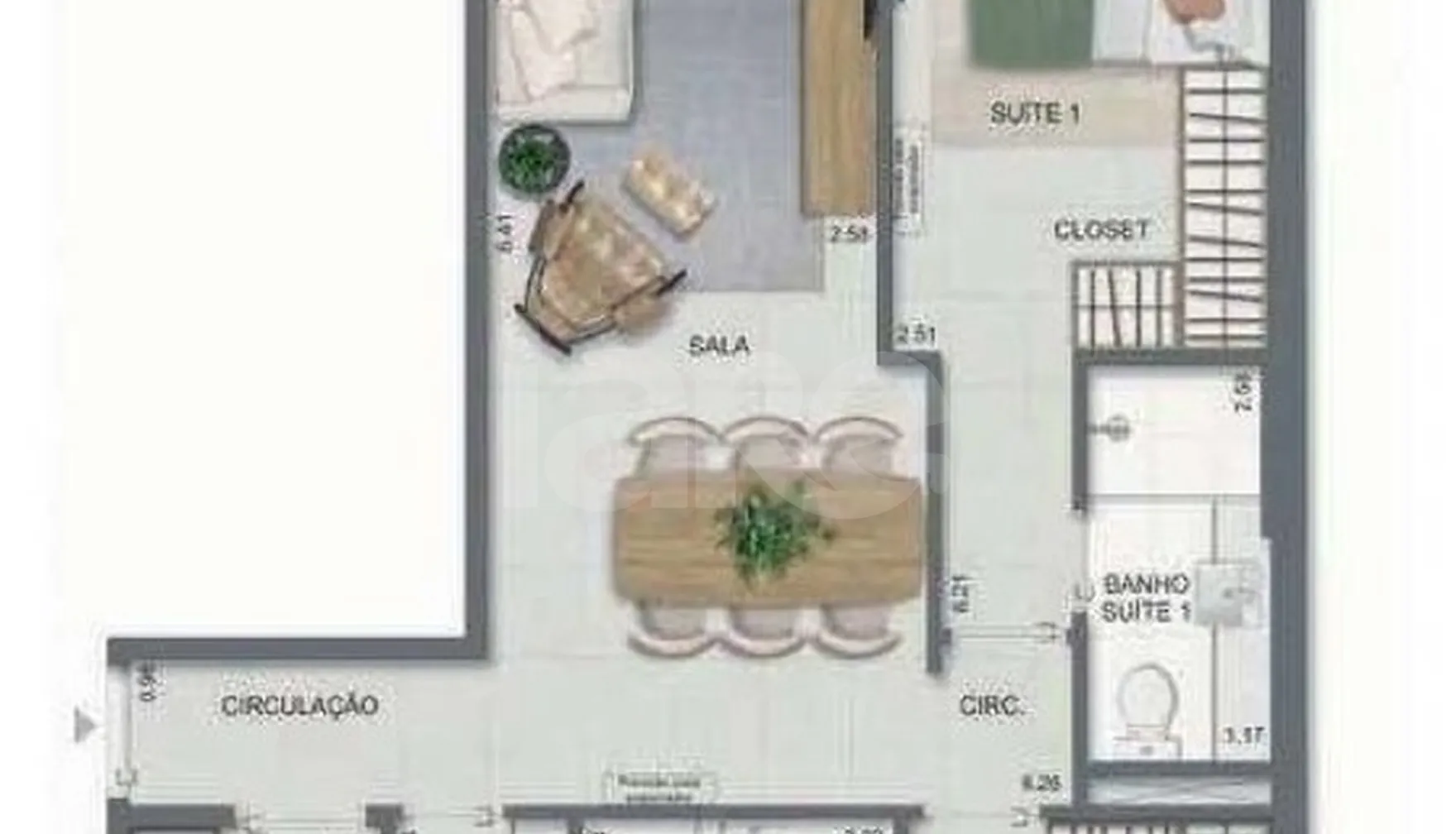 Planta — Cobertura Duplex 141,17 m²