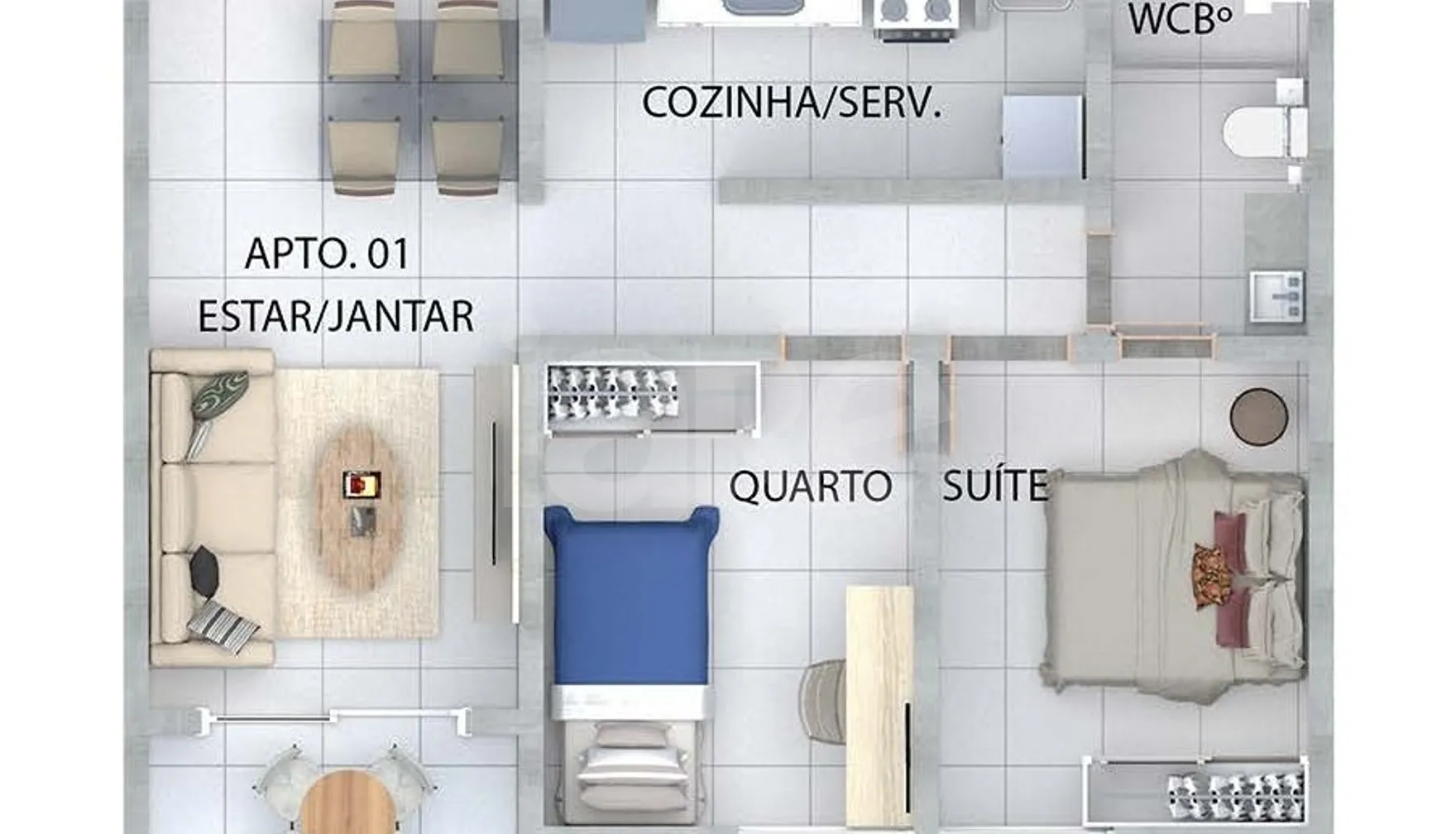 Planta — Apartamento 54,42 m²