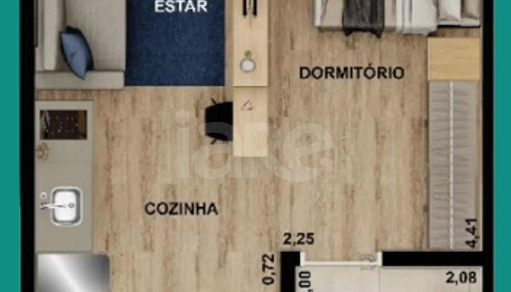 Planta — Studio 31,06 m²