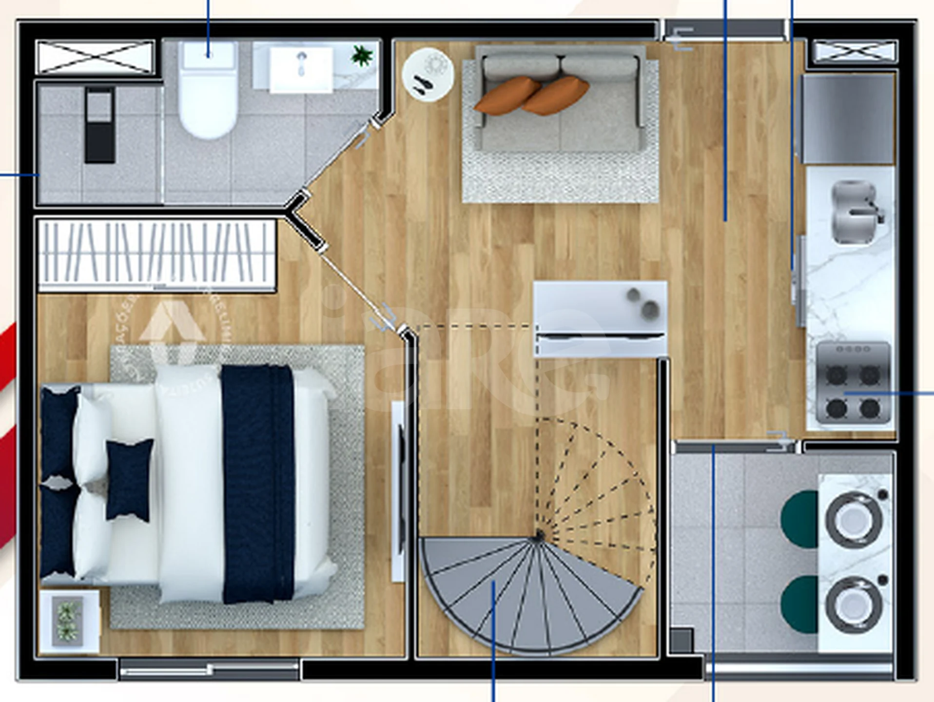 Planta — Cobertura Duplex 72,02 m²