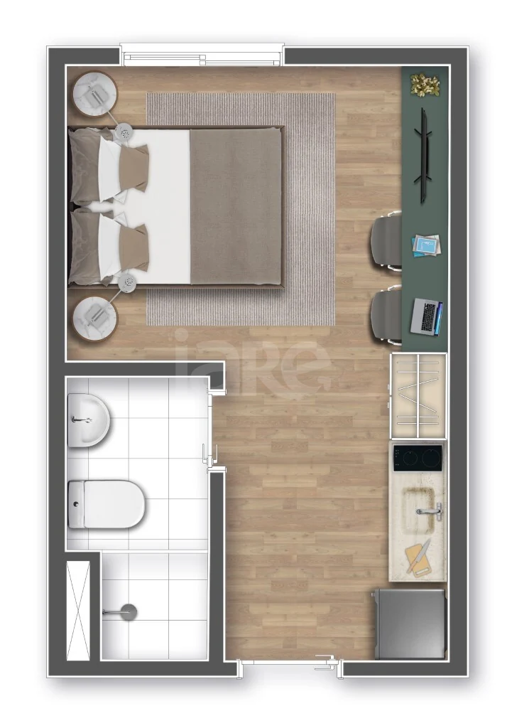 Planta — Studio 18,35 m²