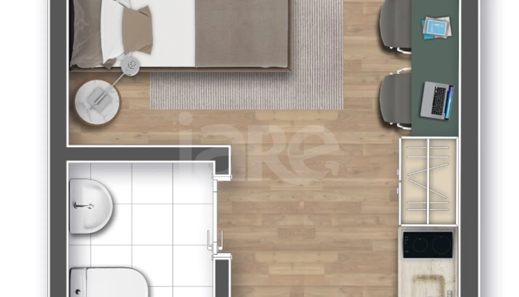 Planta — Studio 18,35 m²