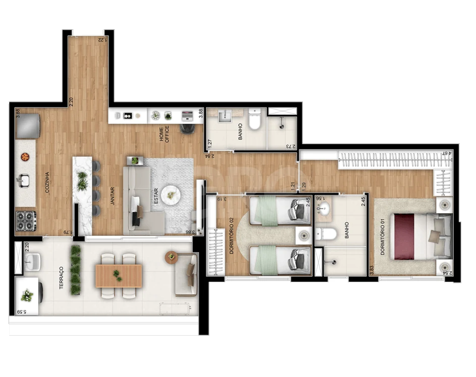Planta — Garden 81,86 m²