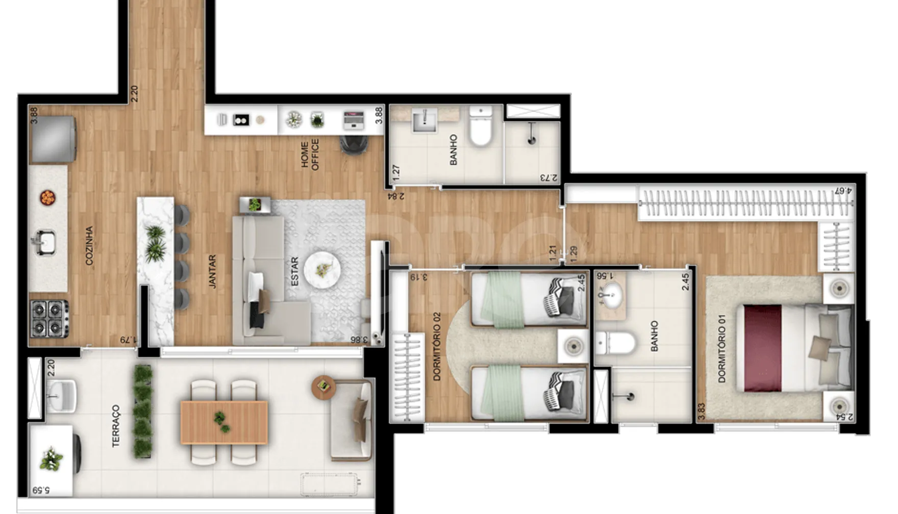 Planta — Garden 81,86 m²