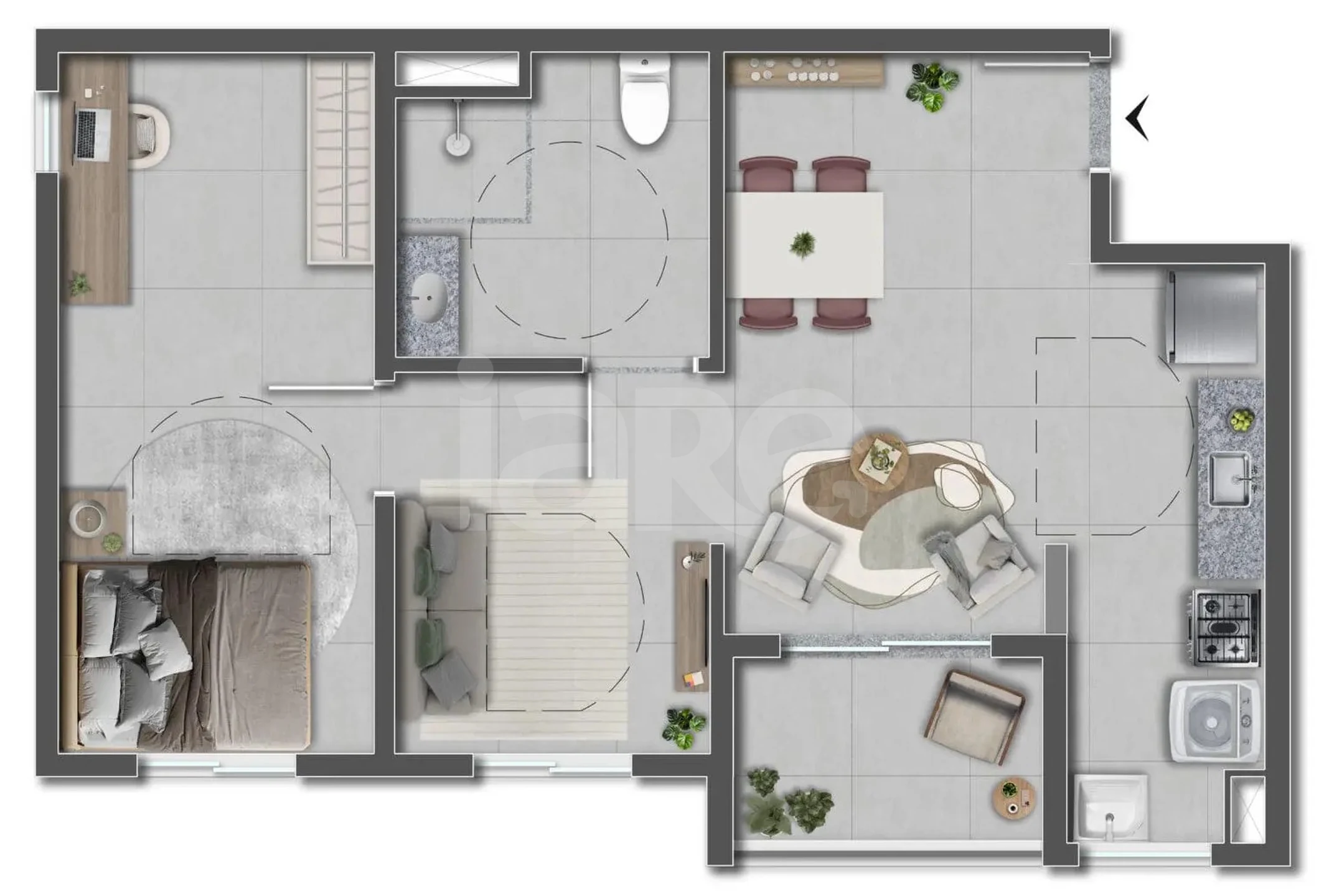Planta — Apartamento 53,99 m²