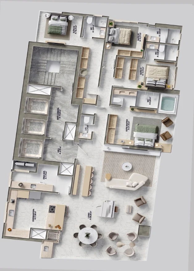 Planta — Apartamento 212,25 m²