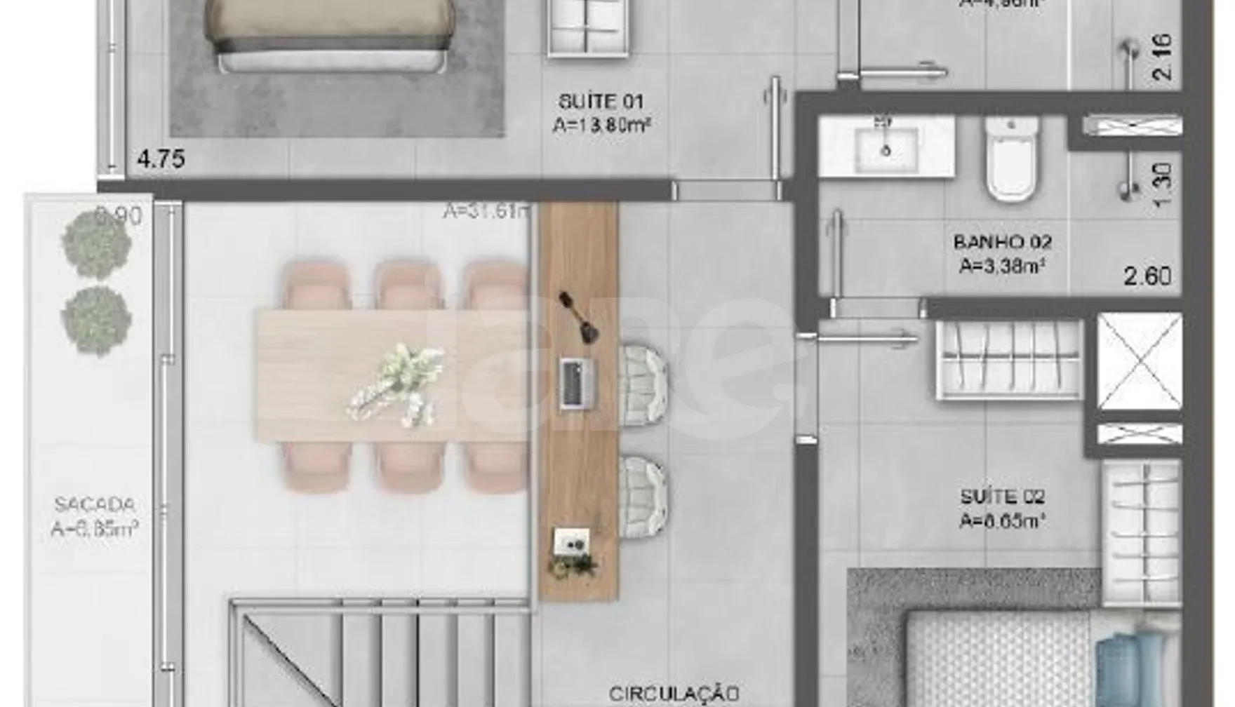 Planta — Garden 105,87 m²