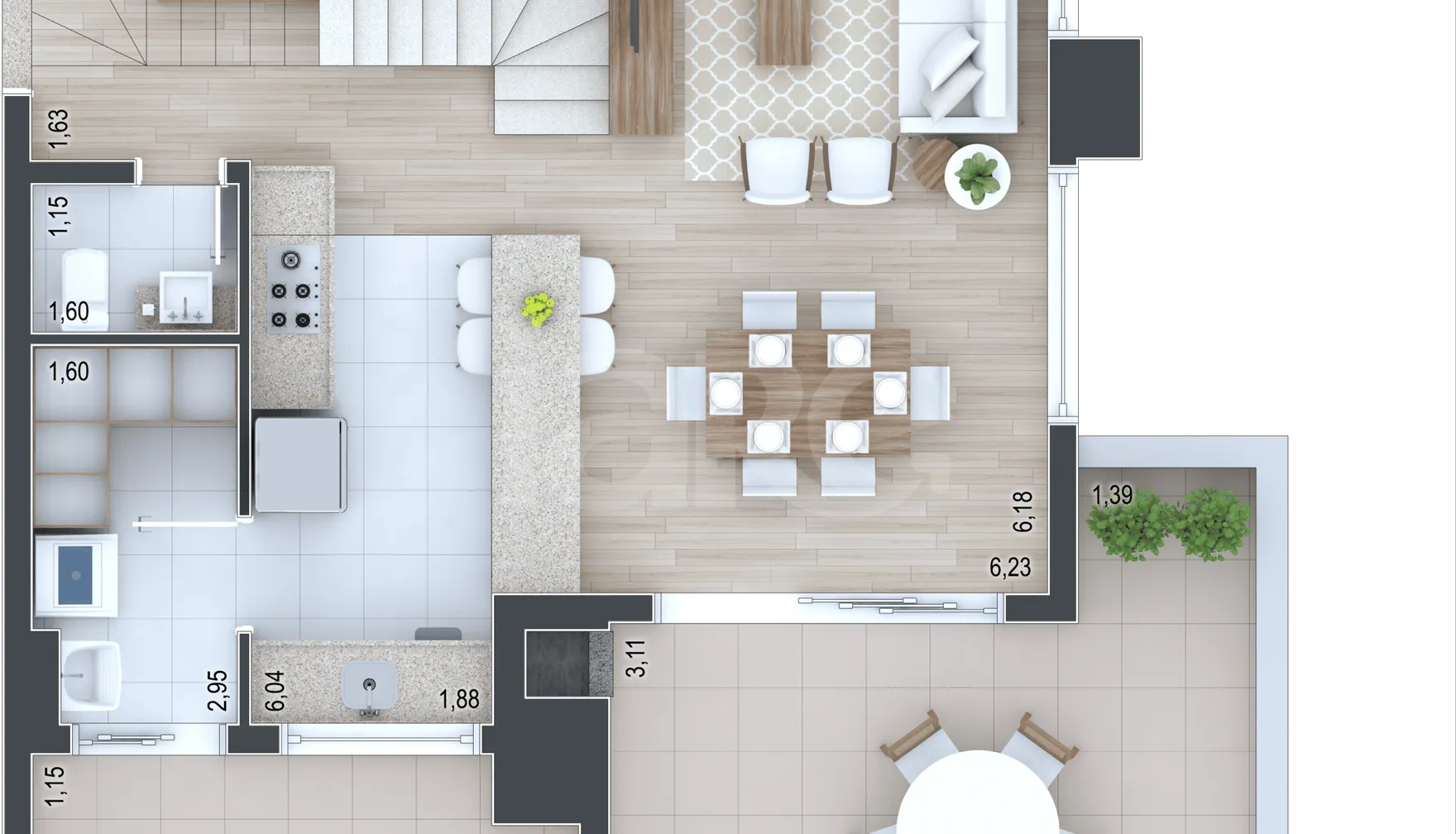 Planta — Apartamento 78,87 m²