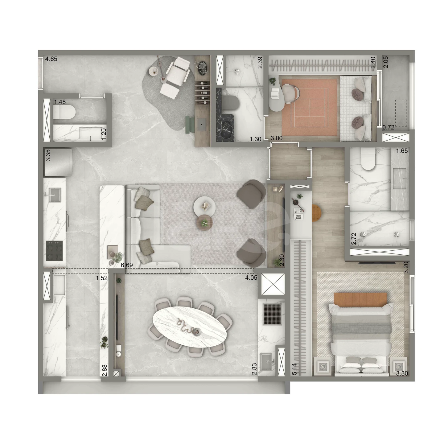 Planta — Garden 96,75 m²