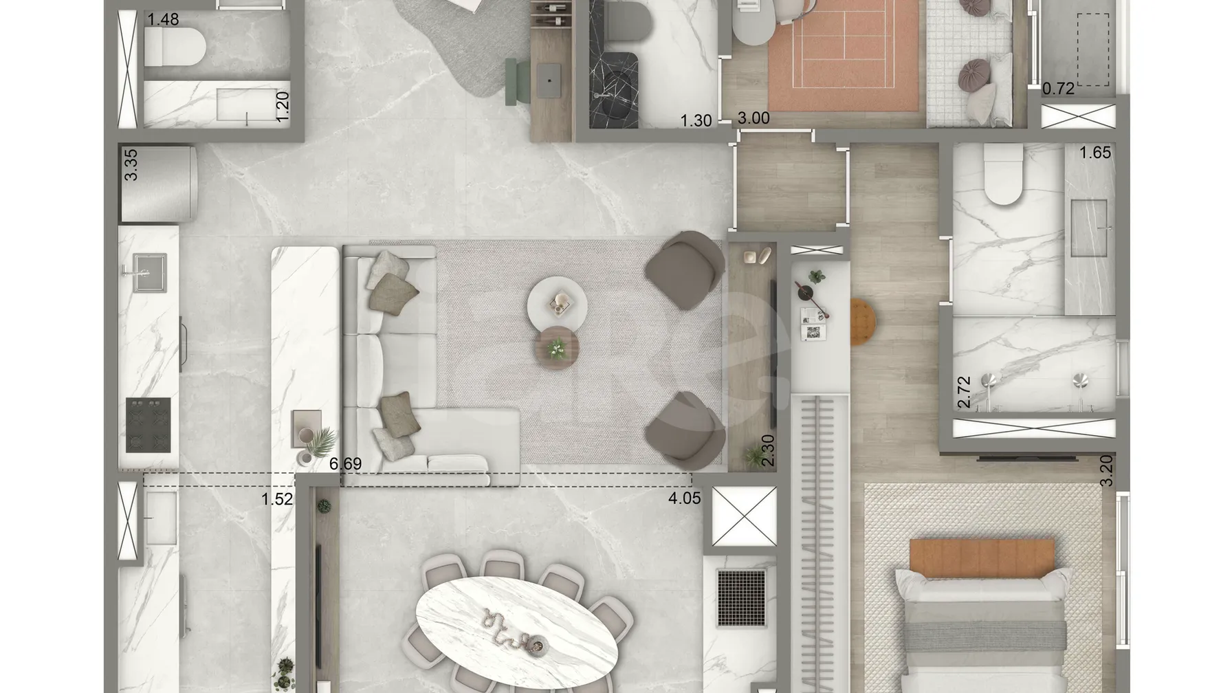 Planta — Garden 96,75 m²