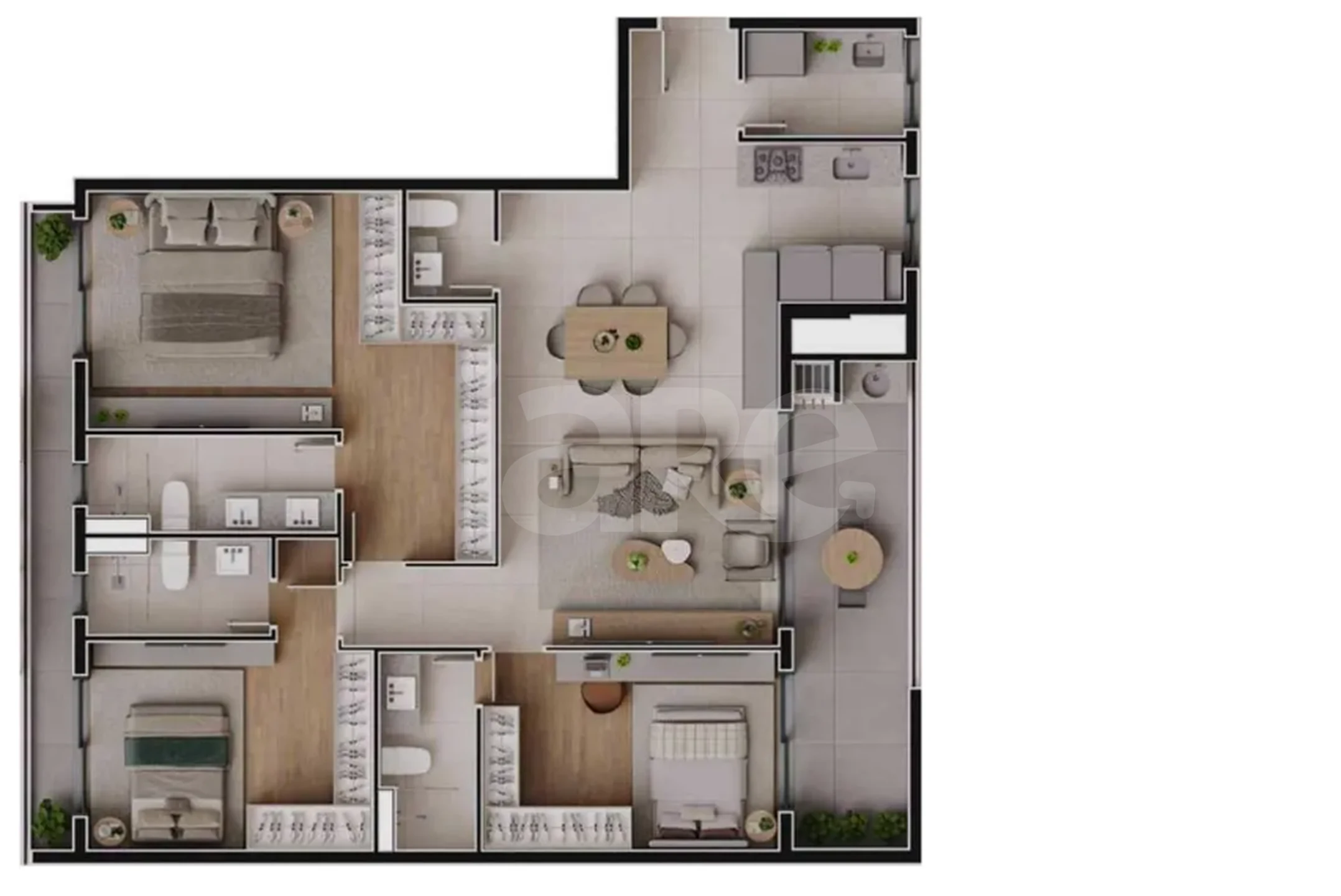Planta — Apartamento 134,28 m²