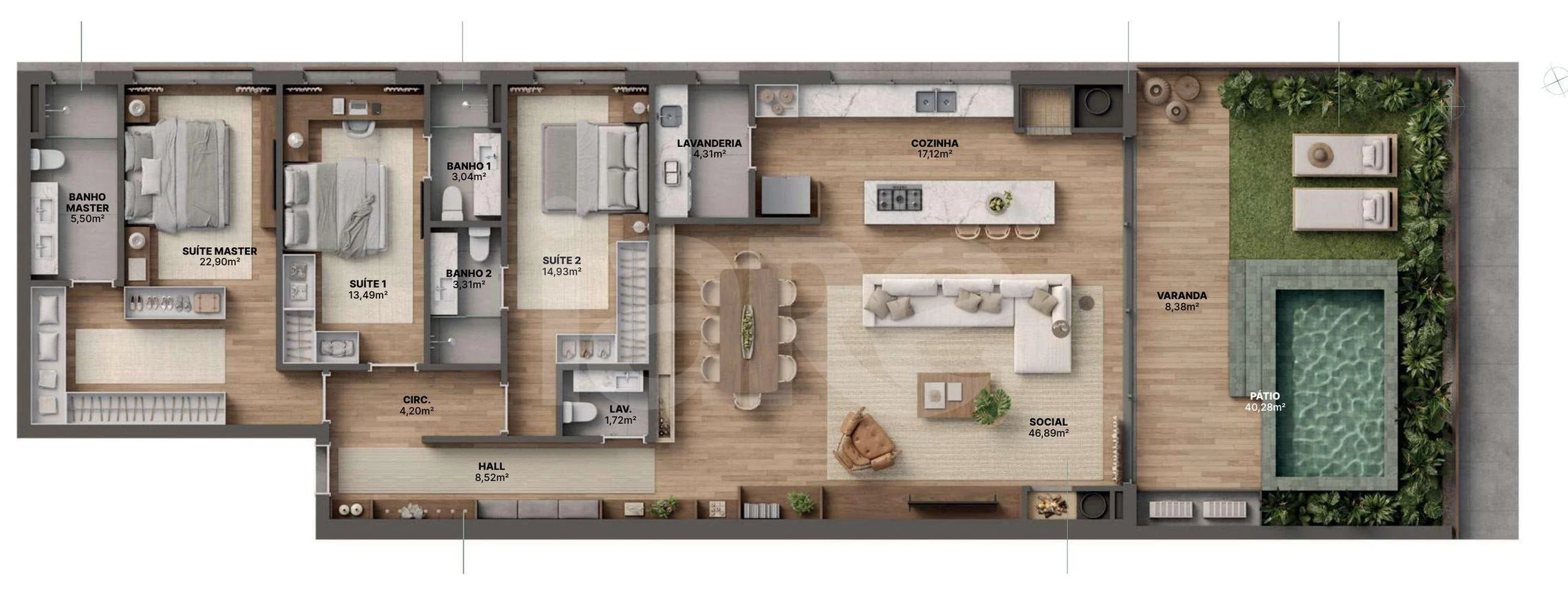 Planta — Apartamento 213,85 m²