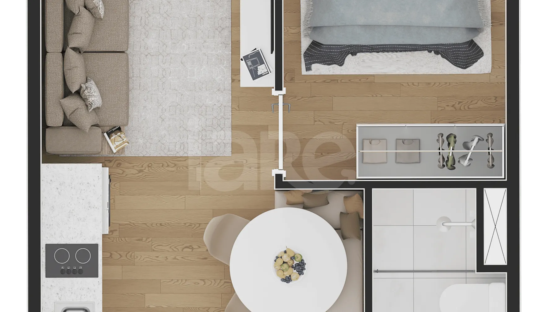 Planta — Studio 24,01 m²