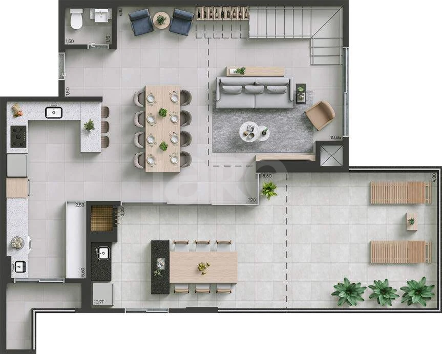Planta — Garden 174,37 m² · 1º pavimento
