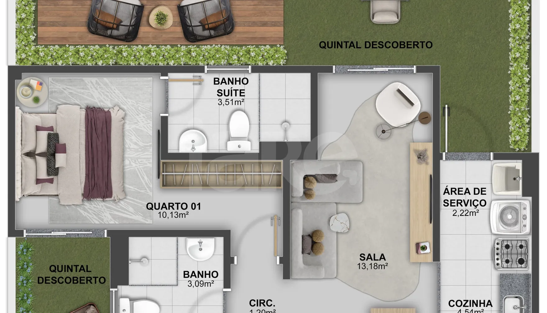 Planta — Garden 99,09 m²