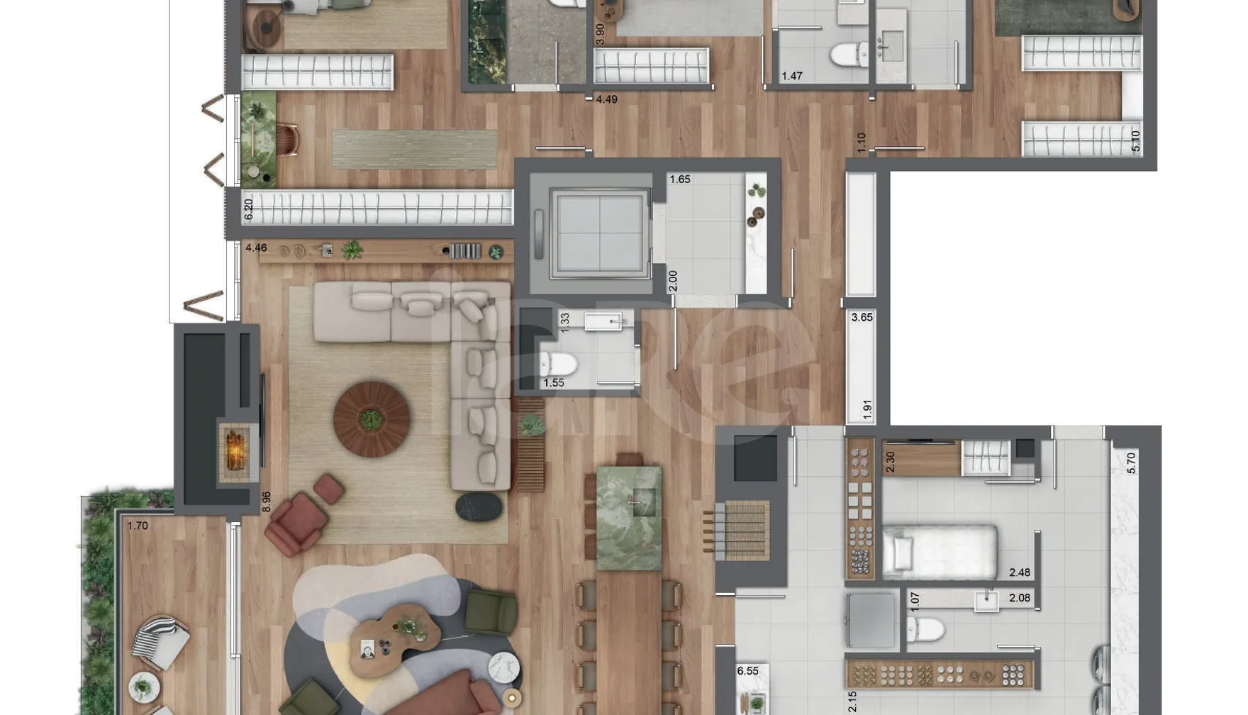 Planta — Apartamento 232,32 m²