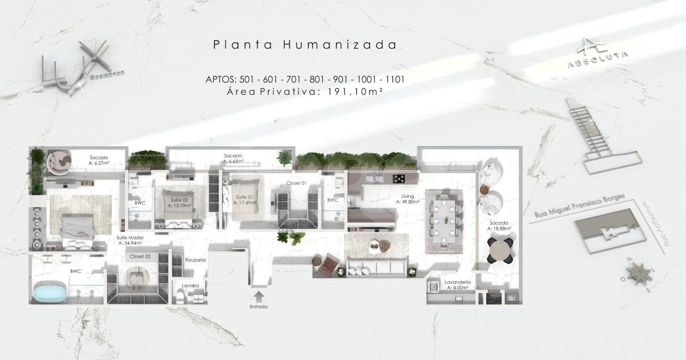 Planta — Apartamento 191,1 m²