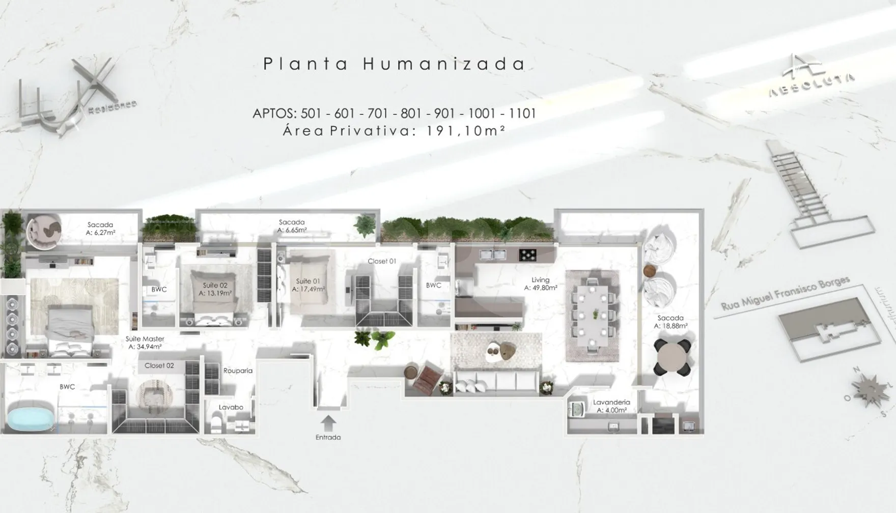 Planta — Apartamento 191,1 m²