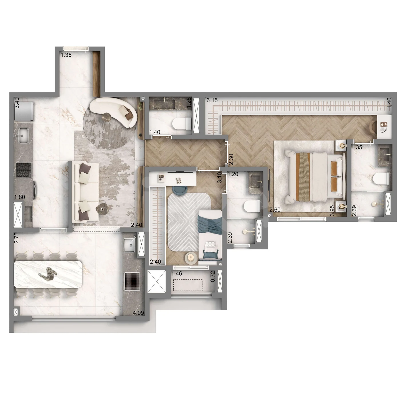 Planta — Garden 91,8 m²