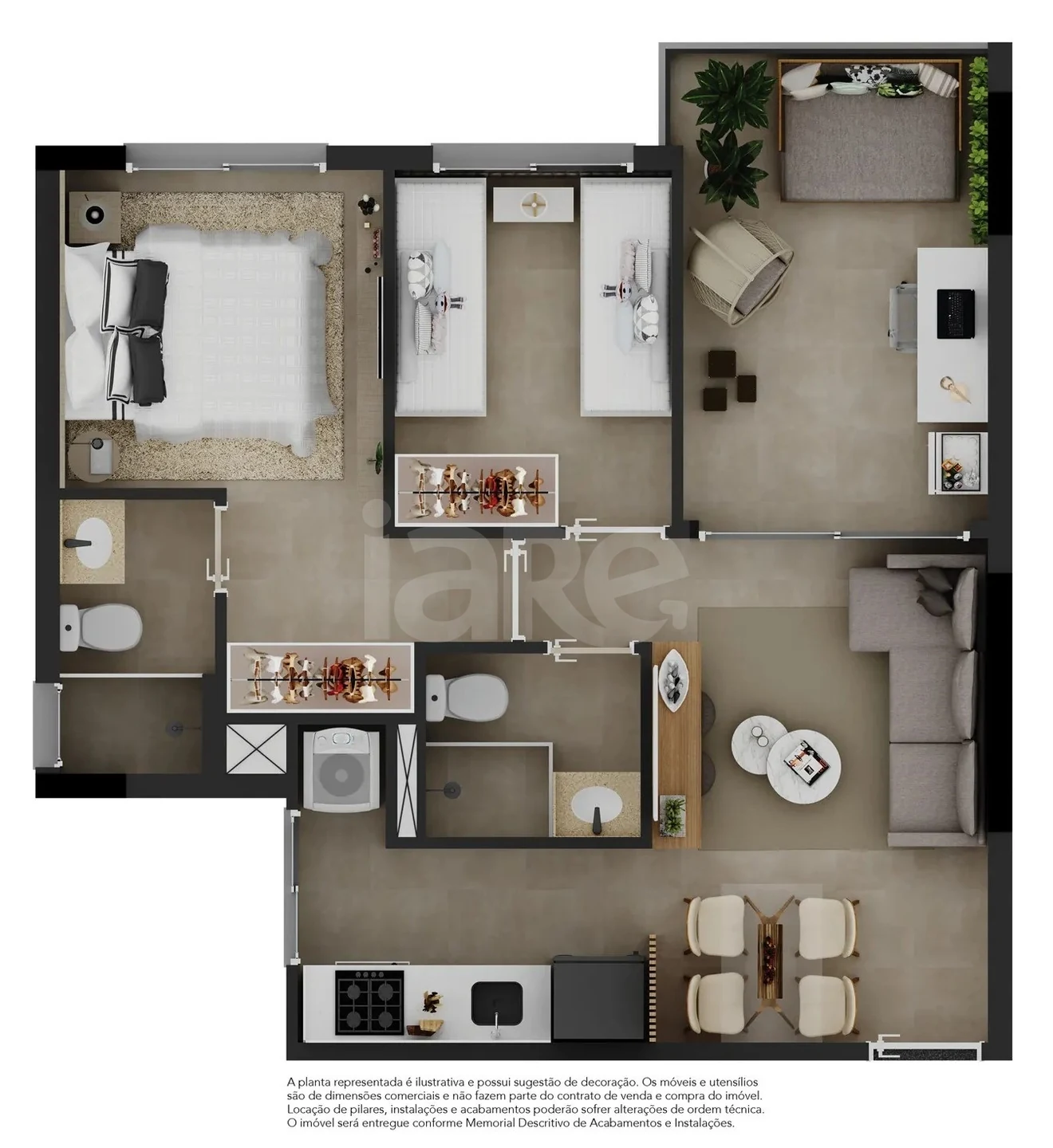 Planta — Apartamento 49,97 m²