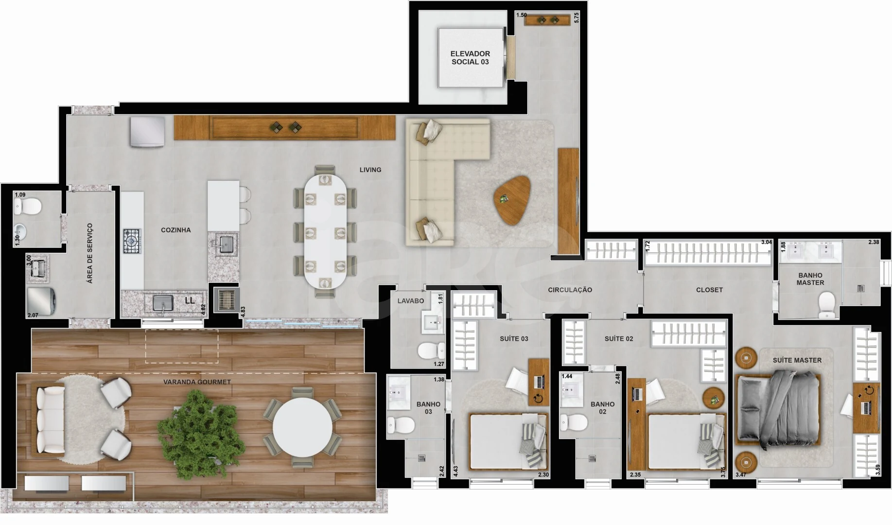 Planta — Garden 182,63 m²