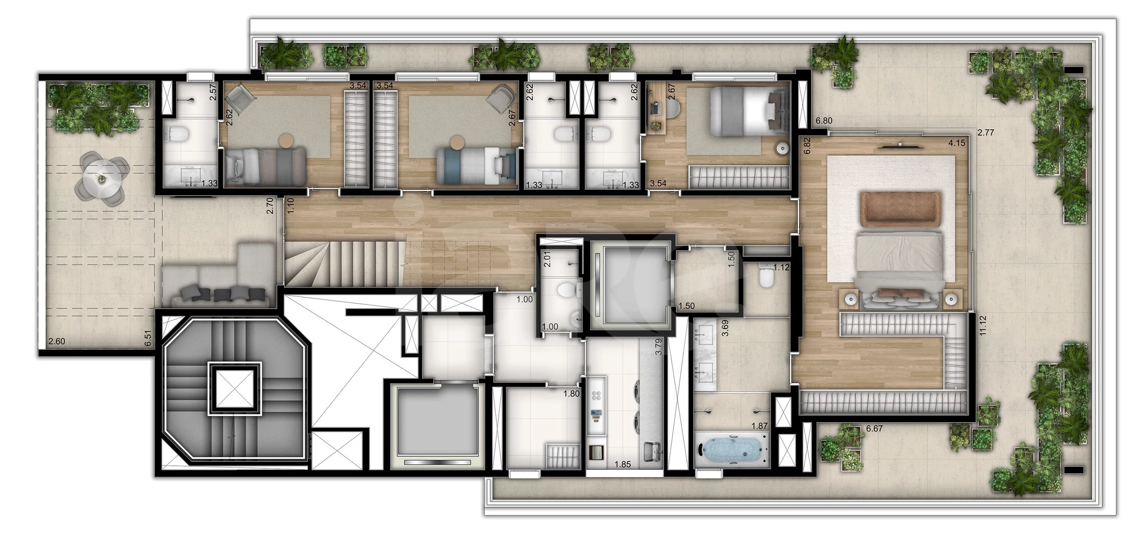 Planta — Cobertura Duplex 427,1 m²