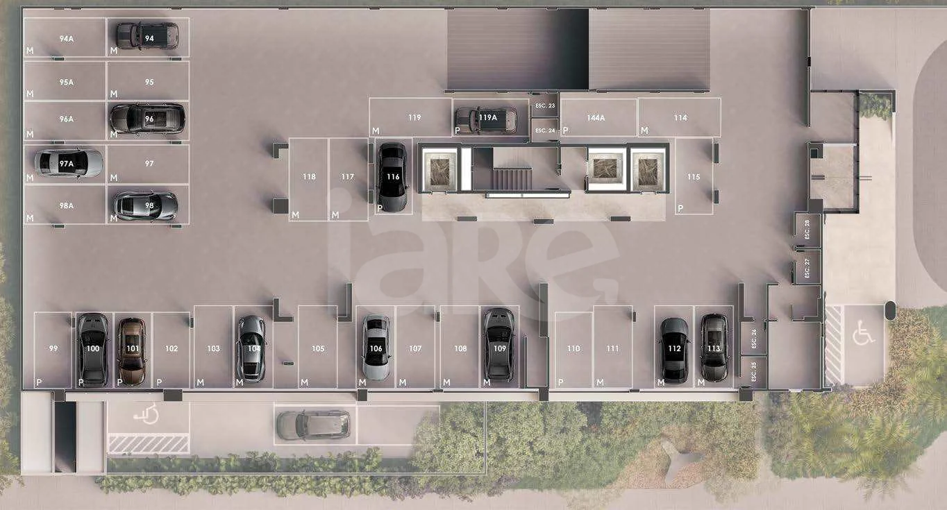 Planta — Pavimento garagem 1