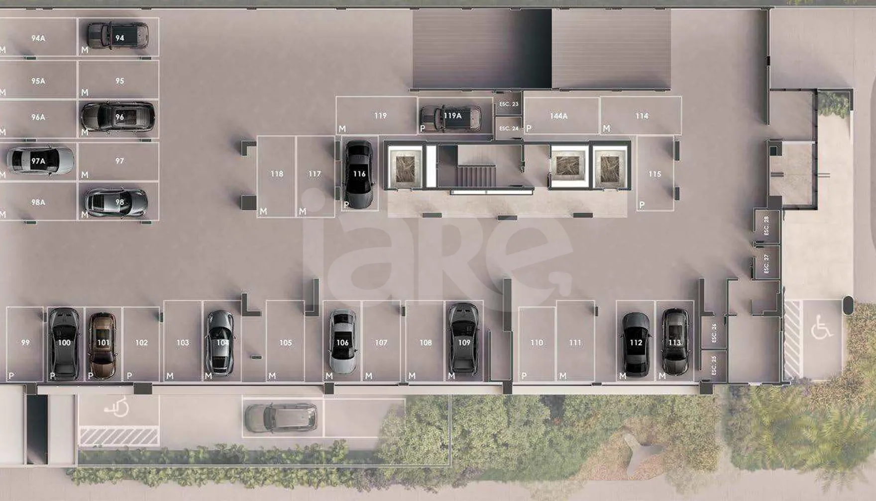 Planta — Pavimento garagem 1