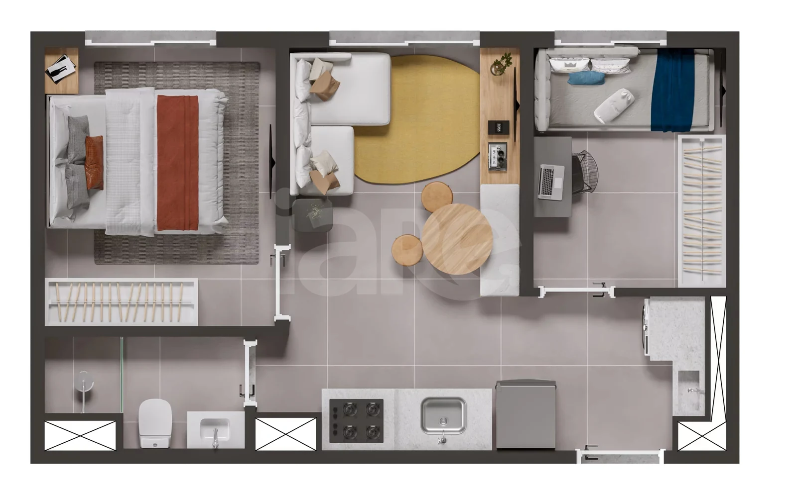 Planta — Apartamento 31,22 m²