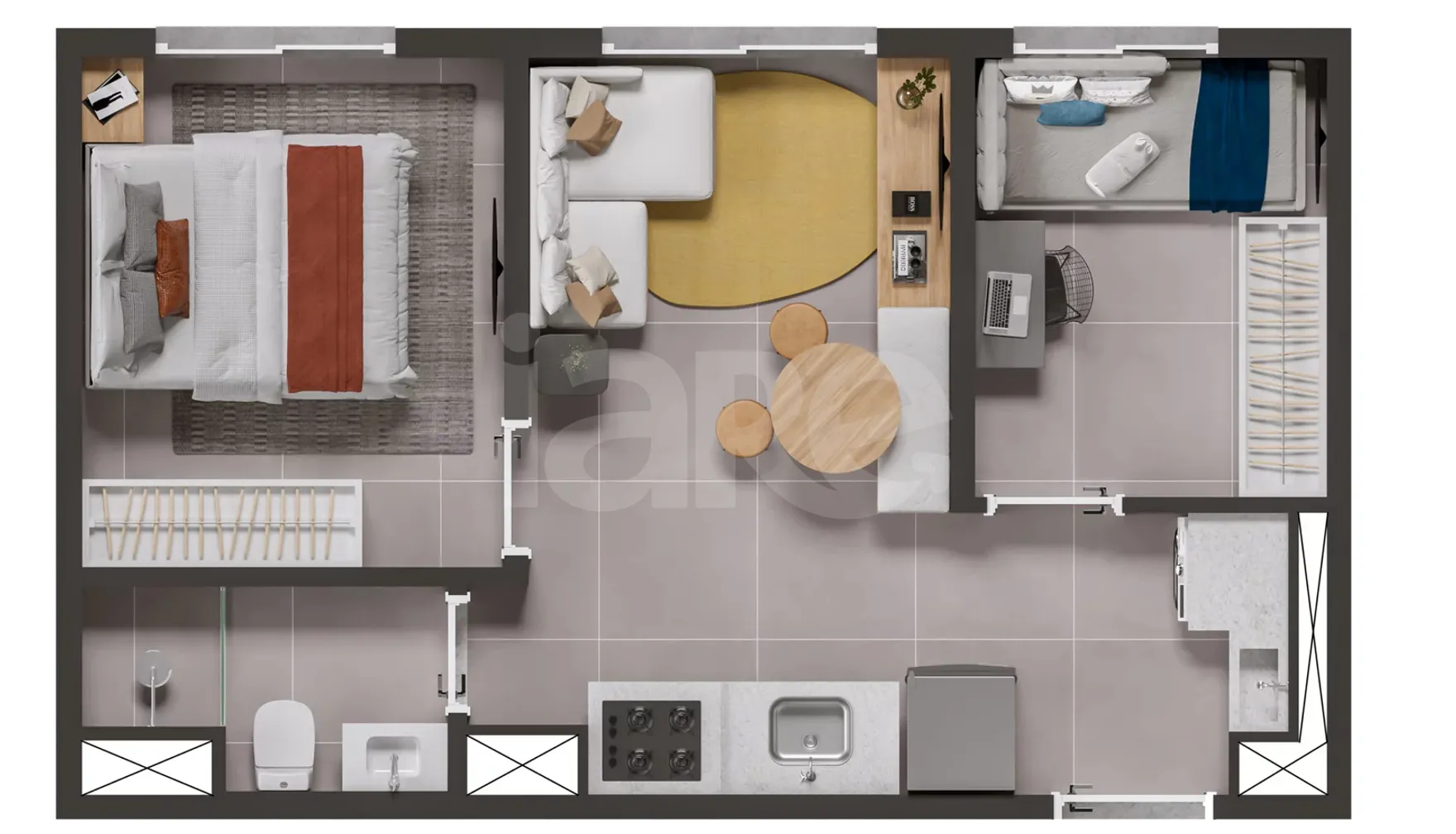 Planta — Apartamento 31,22 m²