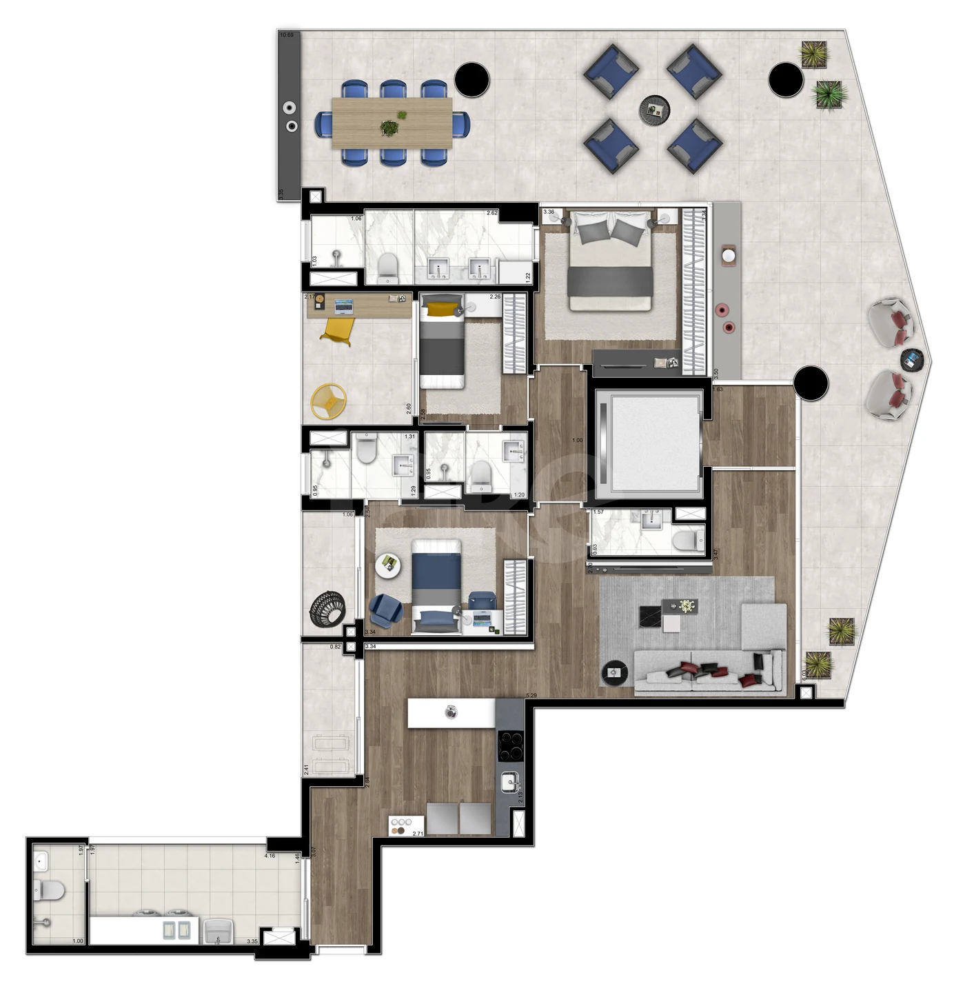 Planta — Apartamento 177,82 m²