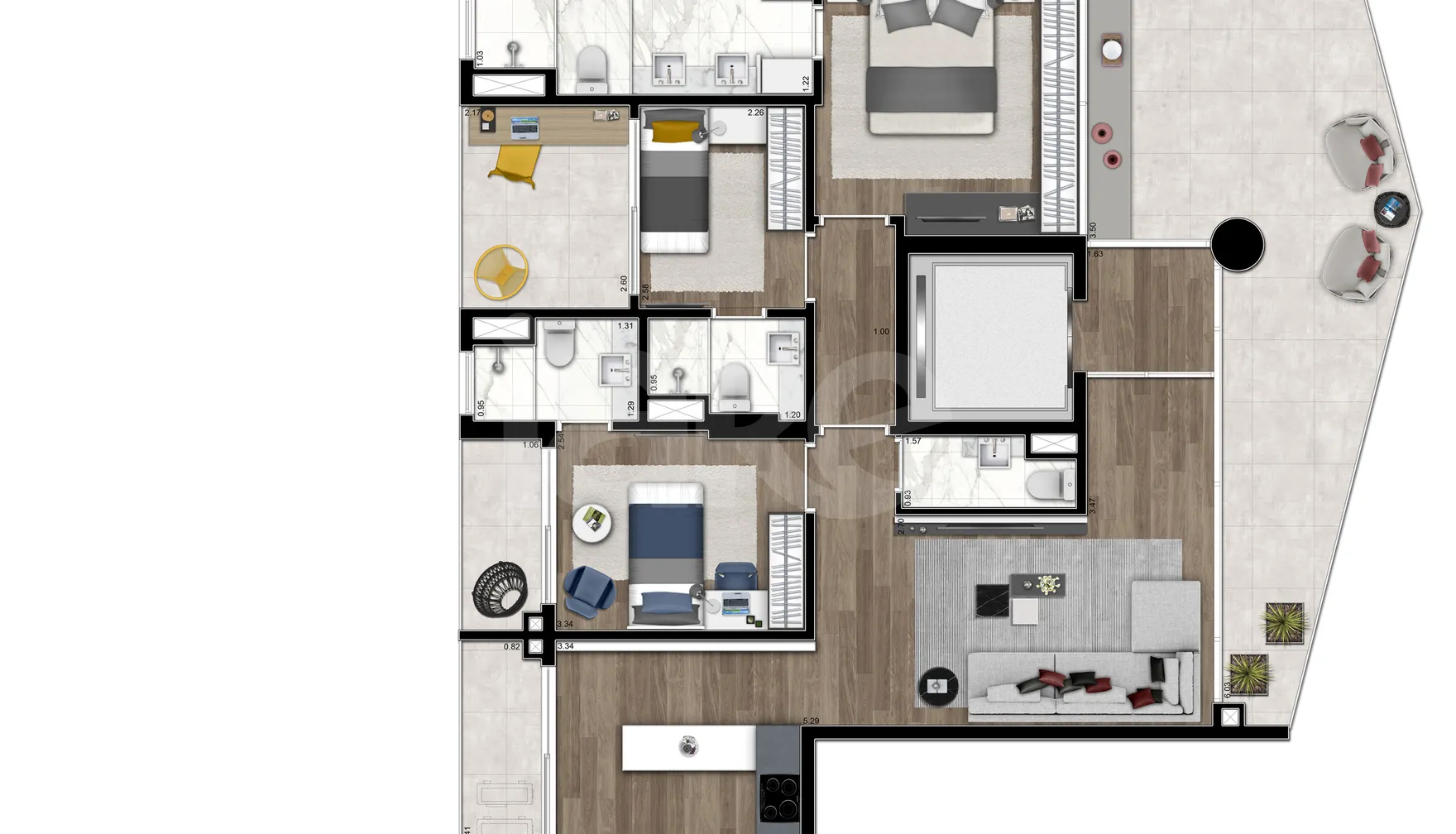 Planta — Apartamento 177,82 m²