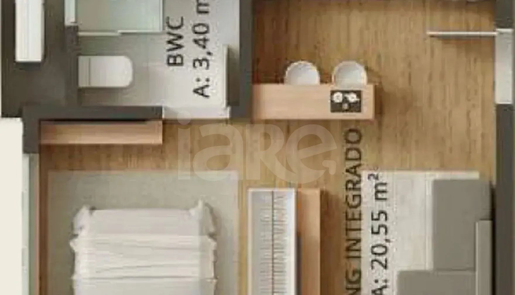 Planta — Studio 28,4 m²