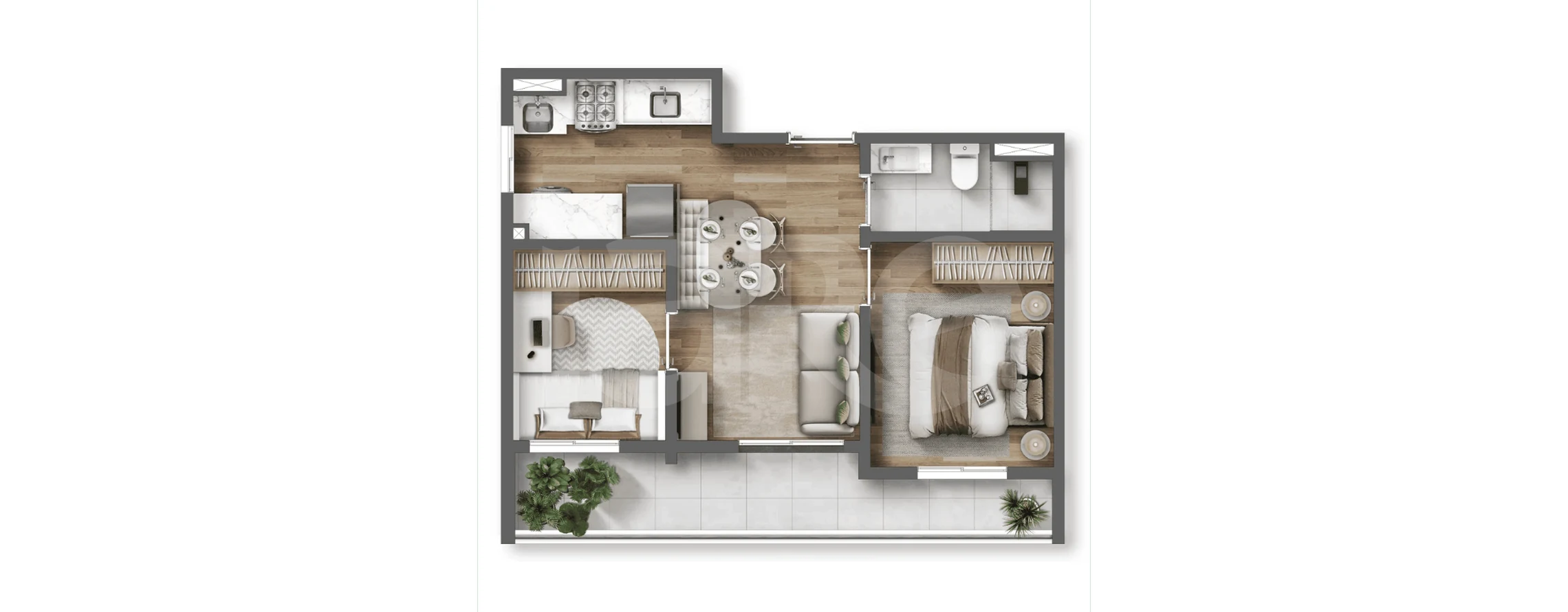Planta — Garden 47,02 m²