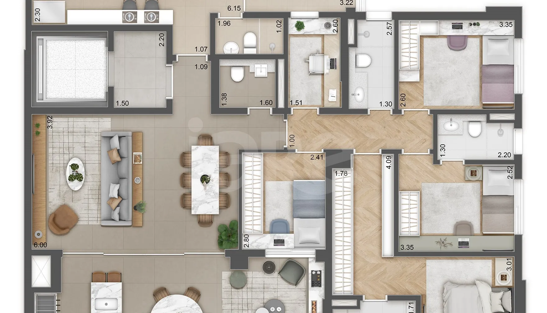 Planta — Apartamento 165,57 m²