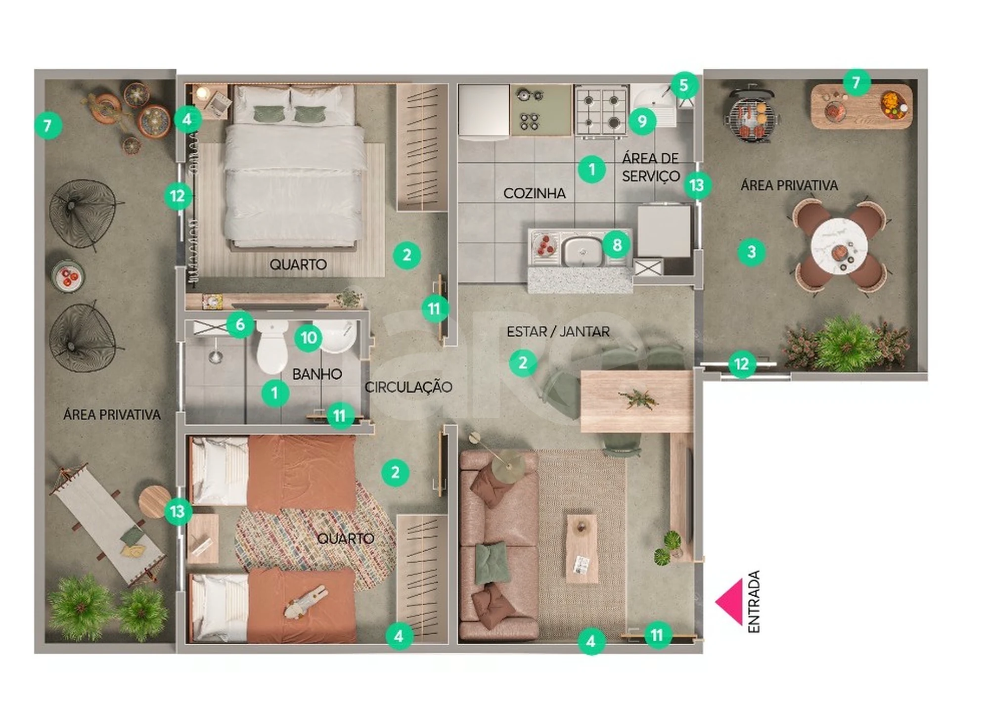 Planta — Garden 58,42 m²