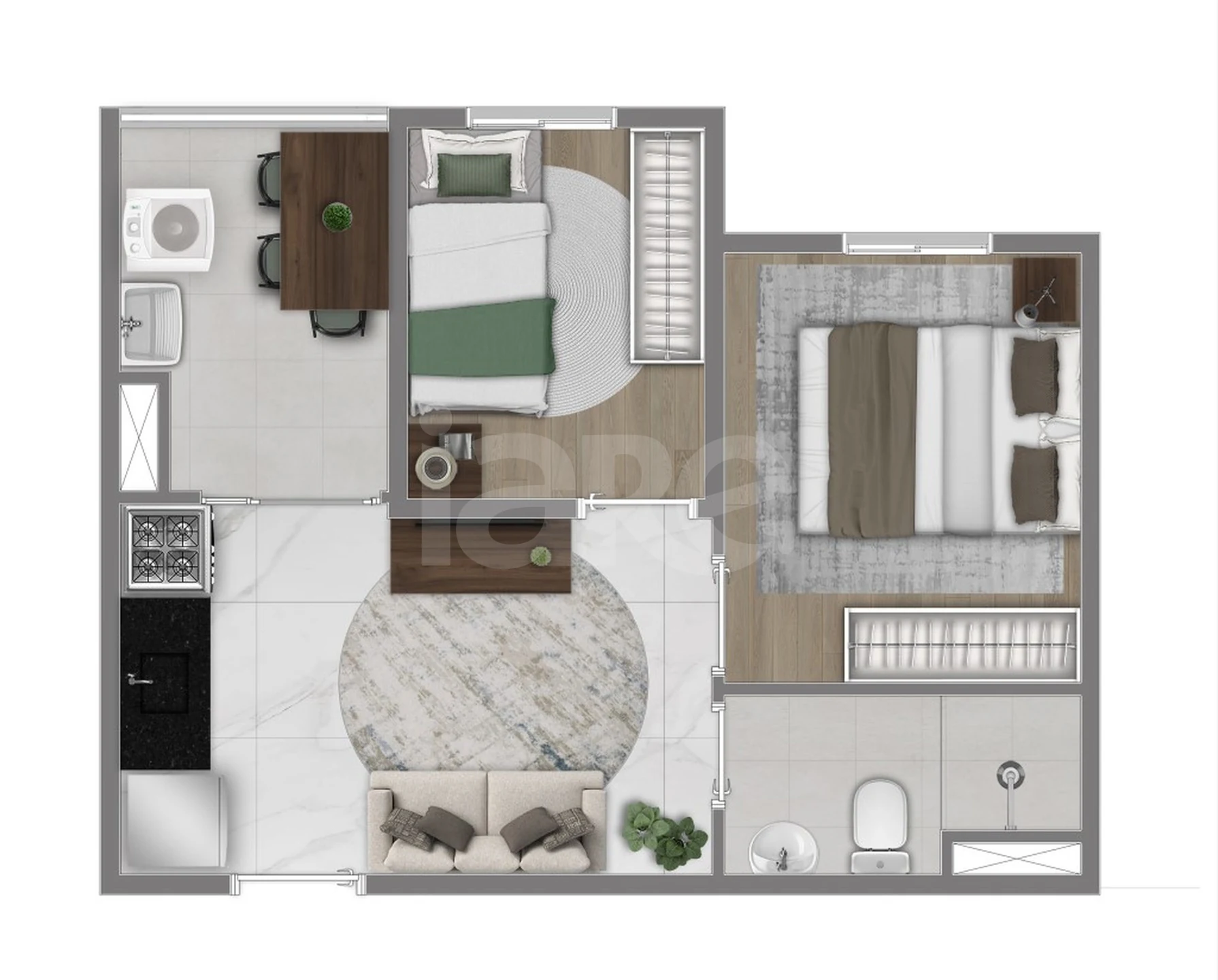 Planta — Apartamento 34 m²