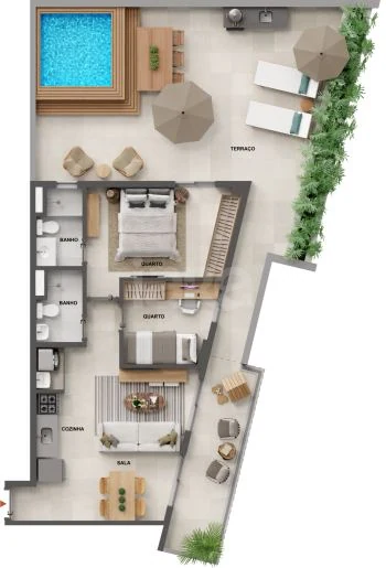 Planta — Garden 109,5 m²