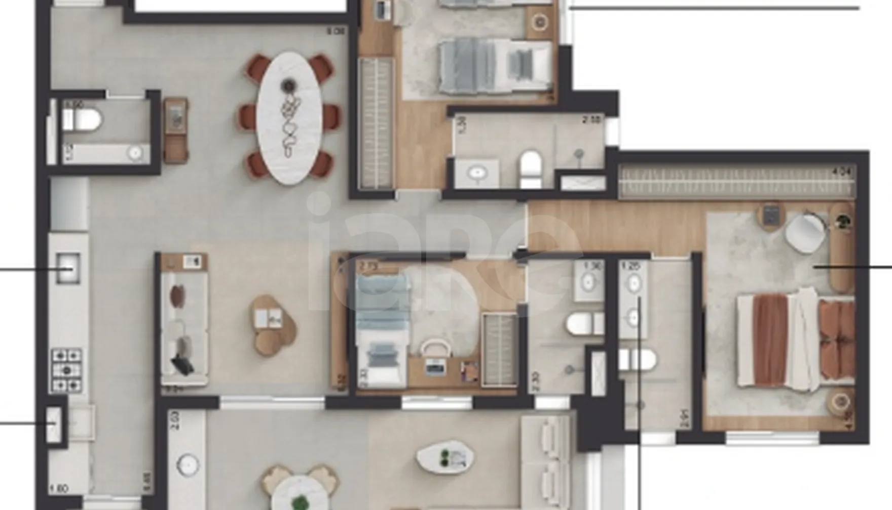 Planta — Apartamento 120,22 m²