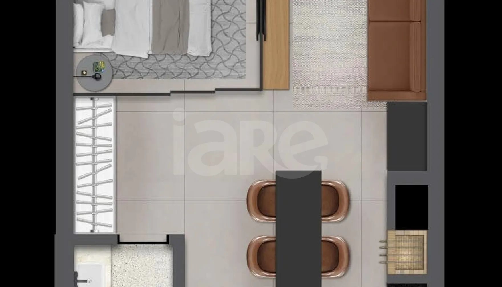 Planta — Studio 44,65 m²