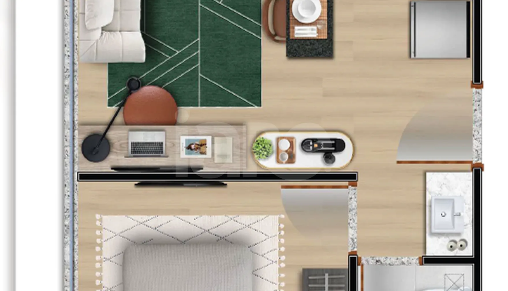 Planta — Studio 26 m²