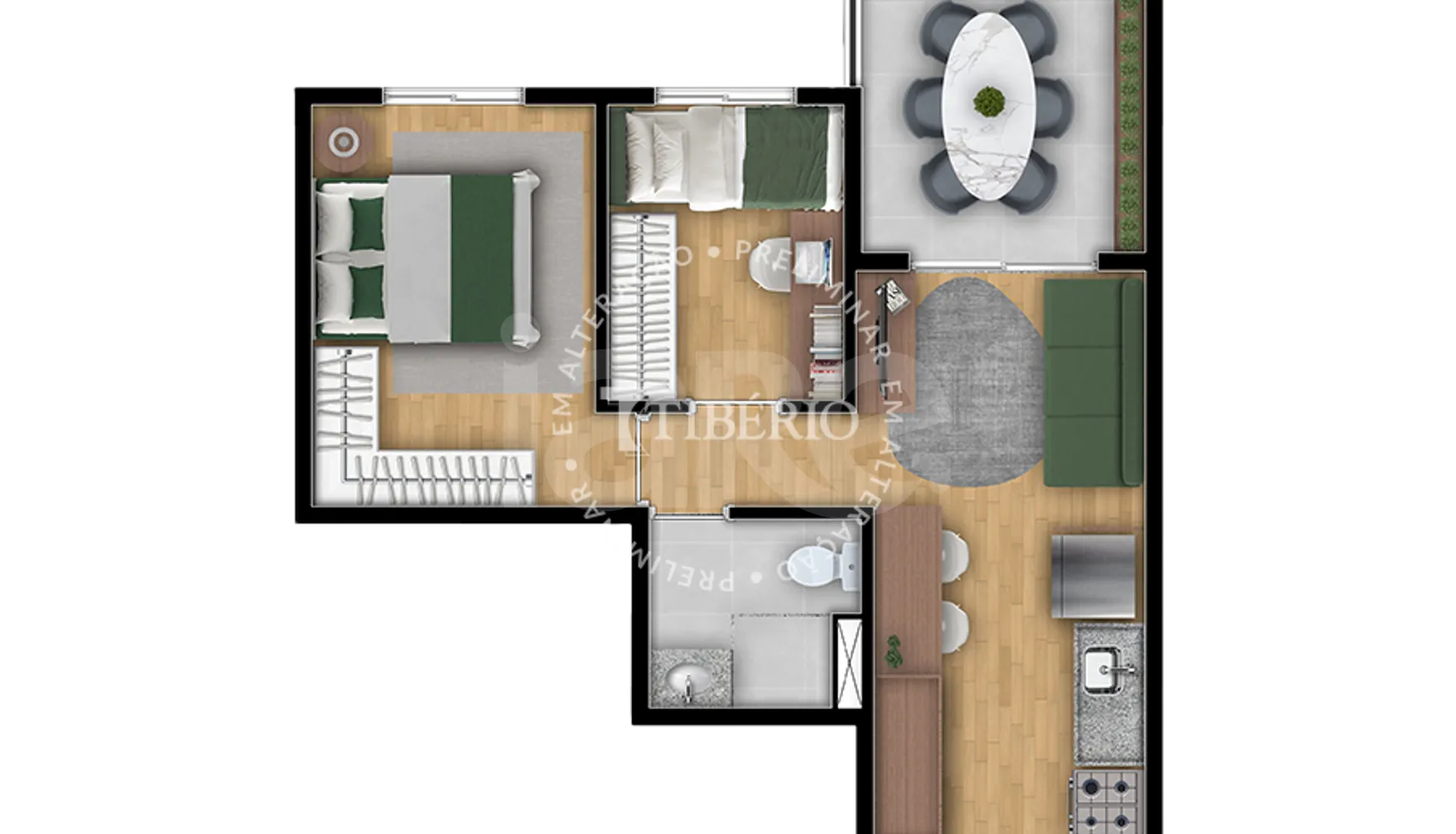 Planta — Apartamento 39,54 m²