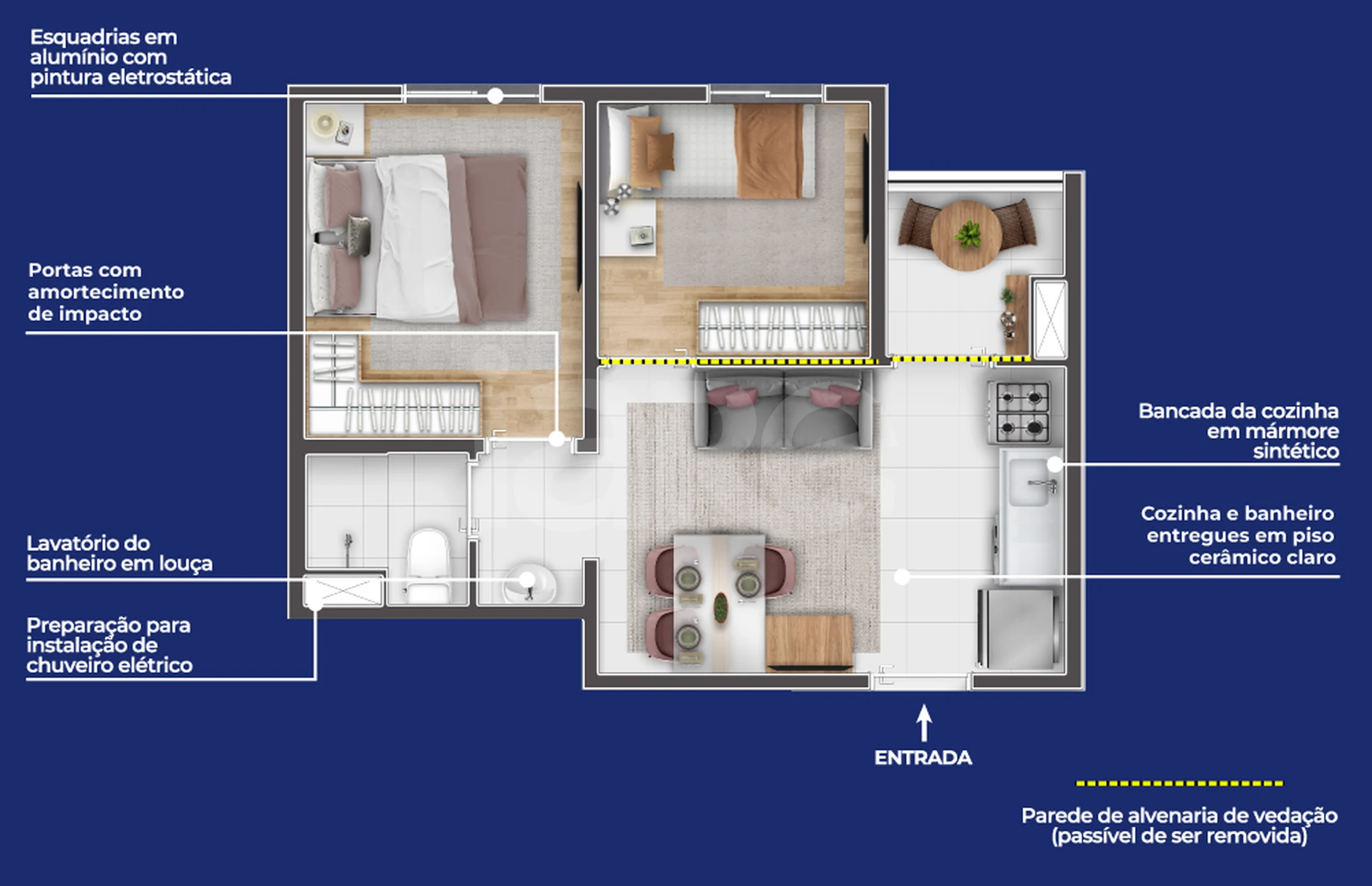 Planta — Apartamento 38,79 m²