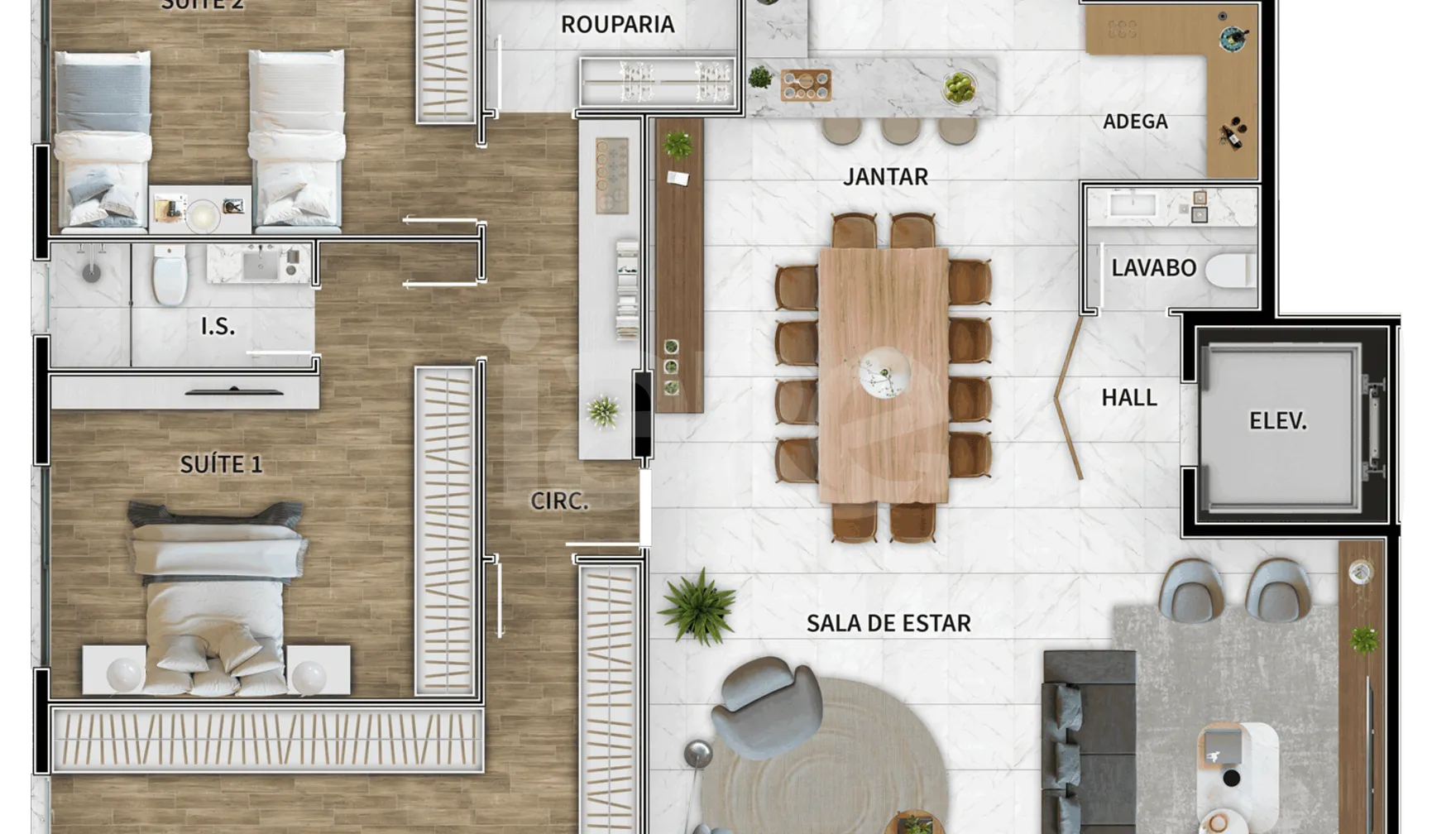 Planta — Apartamento 243,84 m²