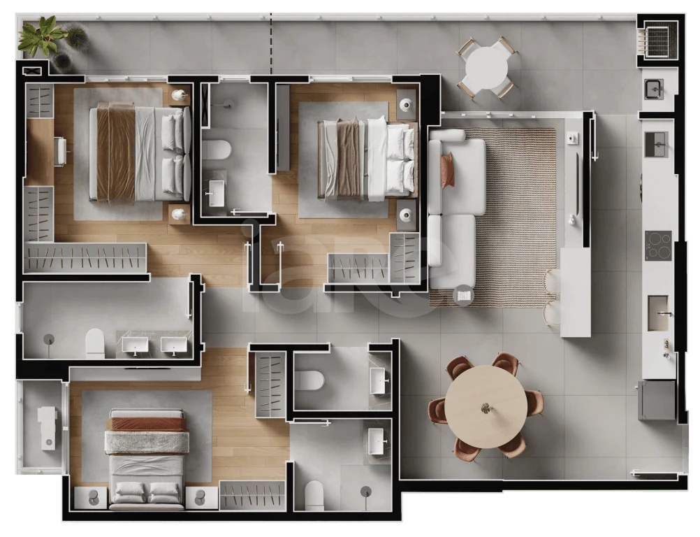 Planta — Apartamento 120,06 m²