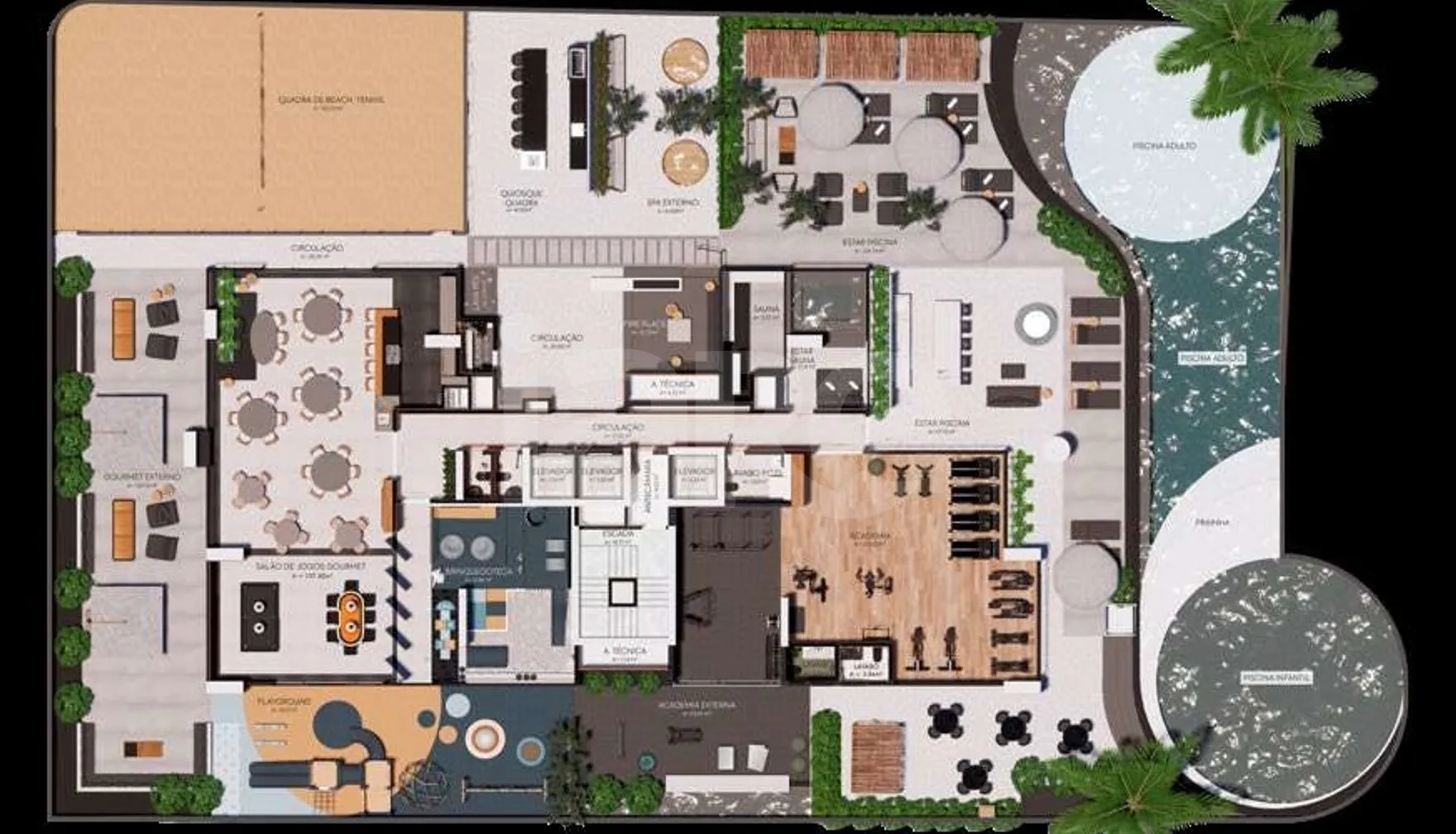 Planta — Pavimento lazer