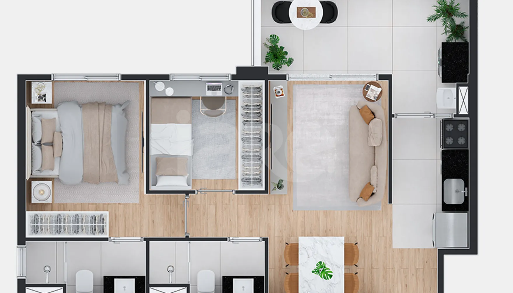 Planta — Apartamento 50,71 m²