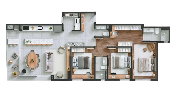 Planta — Apartamento 118,3 m²